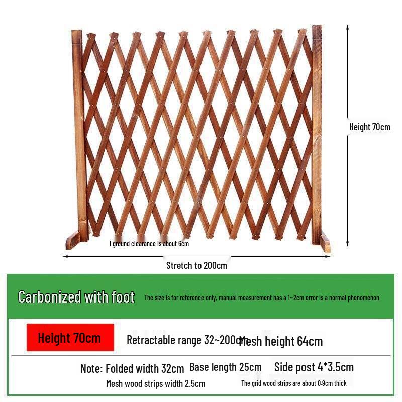 Retractable Anti-Corrosion Wooden Fence for Garden, Balcony, and Outdoor Spaces.
