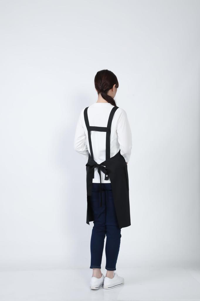 Bib Apron Bib Apron GT7013 Unisex Restaurant Uniform Black M [Seven Uniform] H-Shaped