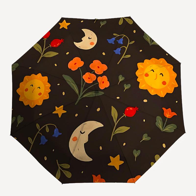 

1pc Sunflower-patterned Automatic Umbrella 8-Bone Design Compact Gear for Outdoor Travel, Perfect Holiday Gift yy250827070