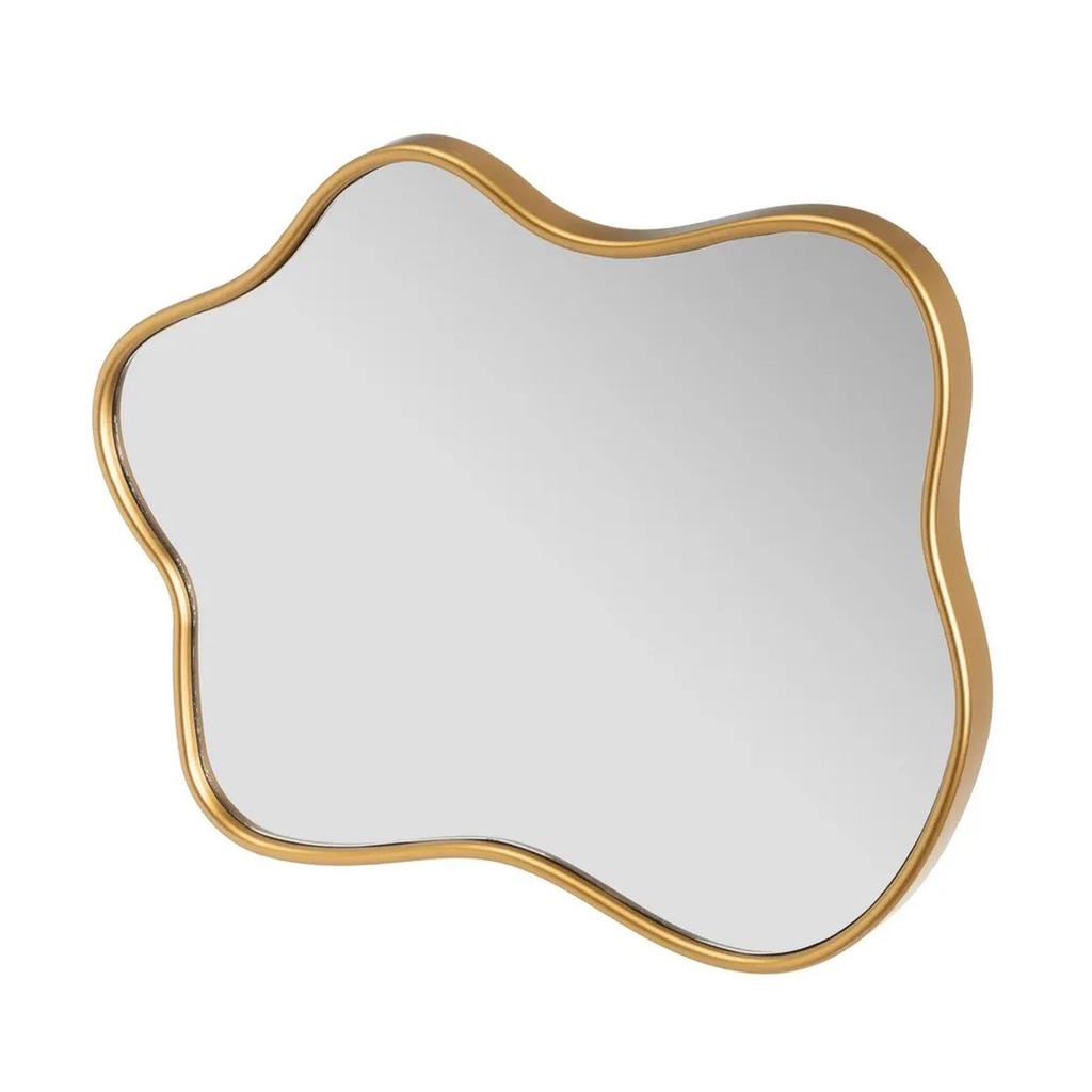 Set Of 3 Gold Wall Mirrors.