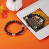 2Pcs/Set Halloween Pumpkin Spider Bracelets For Women Men Cute Cat Bat Ghost Couple Bangles Crystal Beads Bracelets Jewelry Gift