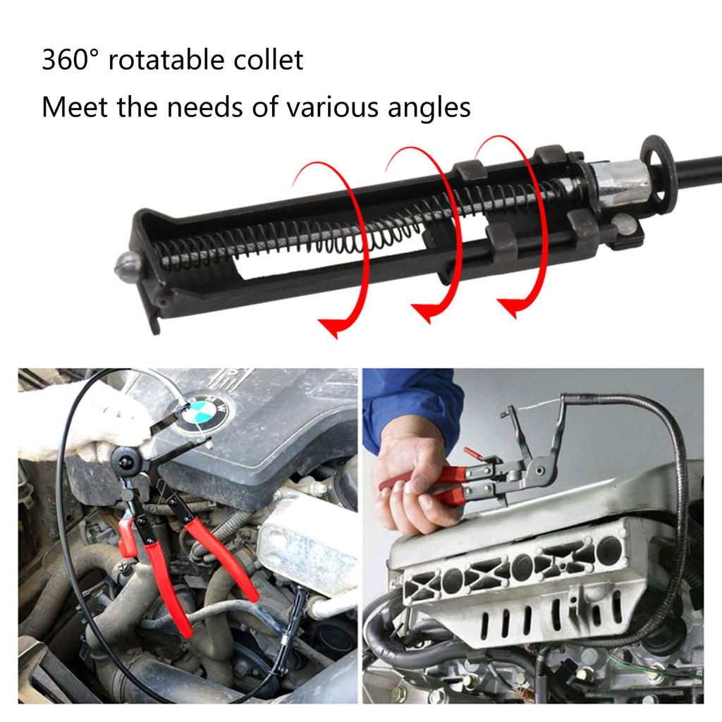 Flexible Hose Clamp Plier for Car Repairs Hose Clamp Removal Hand Tools with 24 Inches Cable Repair Tools Use in Narrow