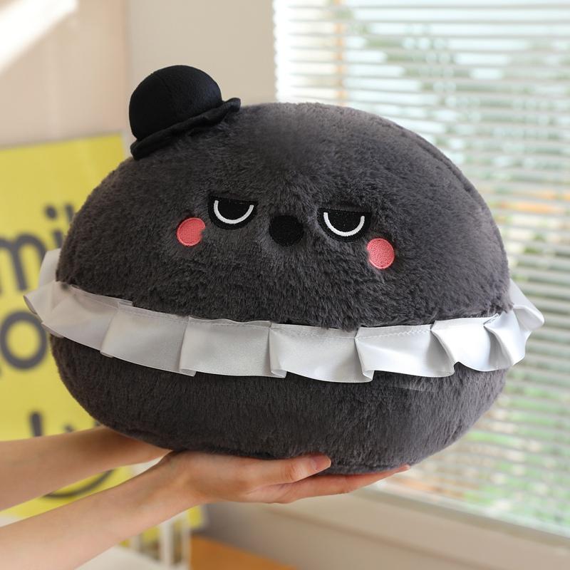 Cute Cartoon Animal Ball Shape Pillow Stuffed White Rabbit Snowman Black Crow Yellow Chick Back Support Cushion Decor Gift