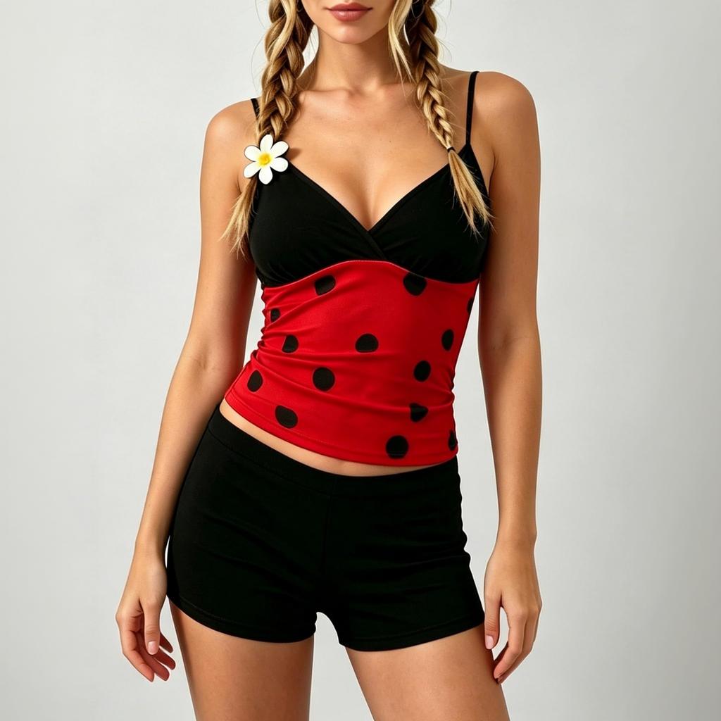 Damen Gepunktetes und Gestreiftes Trägerloses Bralette Top Ärmellos Performance Wear