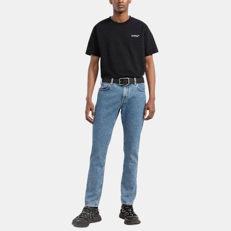 Off-White Helvetica Short-Sleeve Tee Men's OMAA027C99JER0091001
