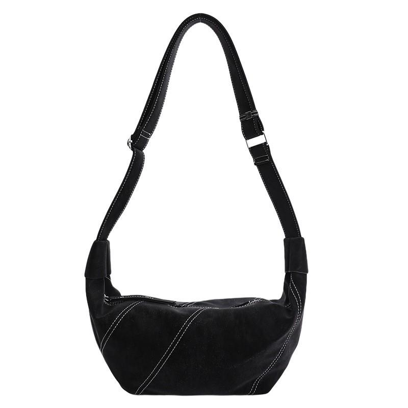 

French Popular Large-capacity Commuting Cross-body Bag Women s Casual All-matching Travel Dumpling Niche Croissants Shoulder чорний