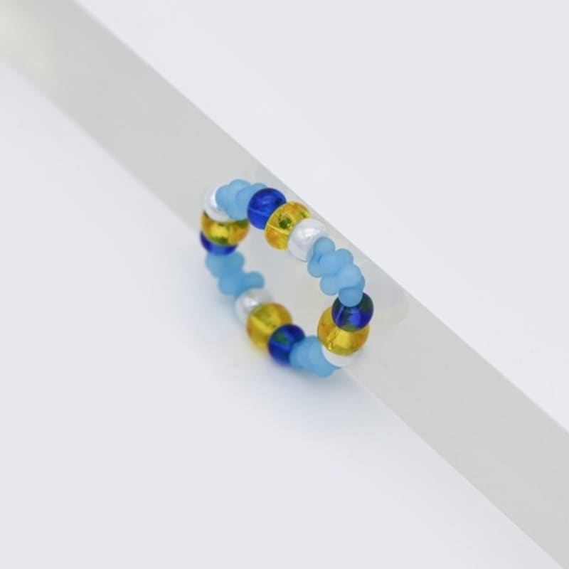 BONBEAU Sentimental pastel peanut beads ring