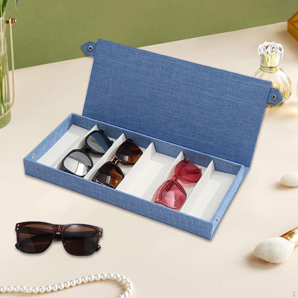 Aufbewahrungsbox für Brillen mit 6 Fächern für Schreibtisch und Zuhause