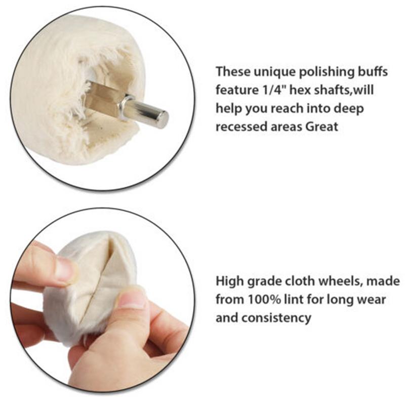 Buffing Wheel For Drill Flannelette Polishing Wheels Mixed Polish Head And Soft Cleaning Brush Kit For Metal Aluminum Glass