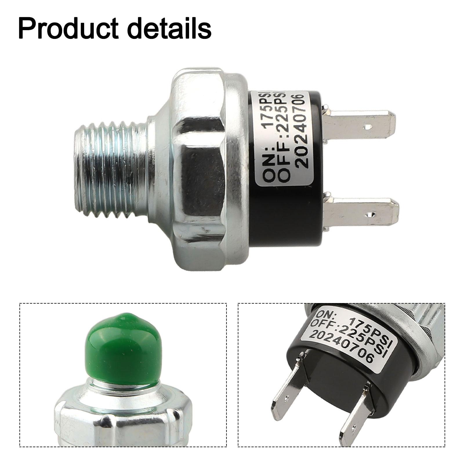 

175-225 PSI Switch Silver Black Air Compressor Switch Easy Installation For Air Horns Heavy-duty Applications For Air Compressor China Mainland