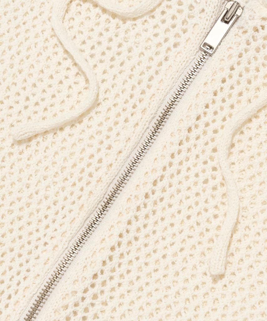 OTHERFITS Scaly Net Knit Zip-Up Hoodie (Ivory)