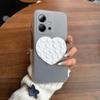Heart Shape Suction Cup Phone Case for Vivo Y75 5G,Y55 5G,Y30 5G Semi Transparent Matte Shockproof Soft TPU Cover