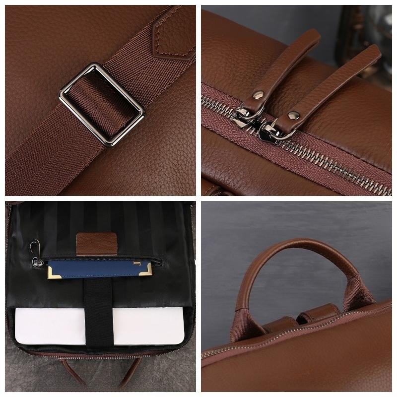 Laptop Backpack, Soft Cowhide, Large-capacity, Casual and Versatile Backpack