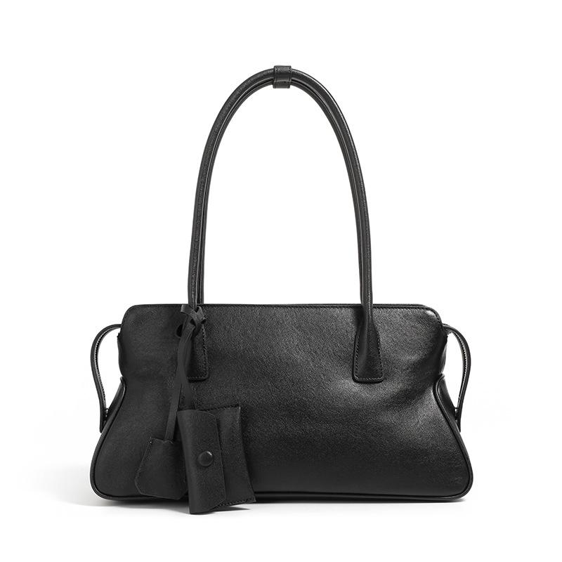 Women’s 2024 Retro One-Shoulder Leather Bag - Vegetable Tanned Cowhide Pillow Design