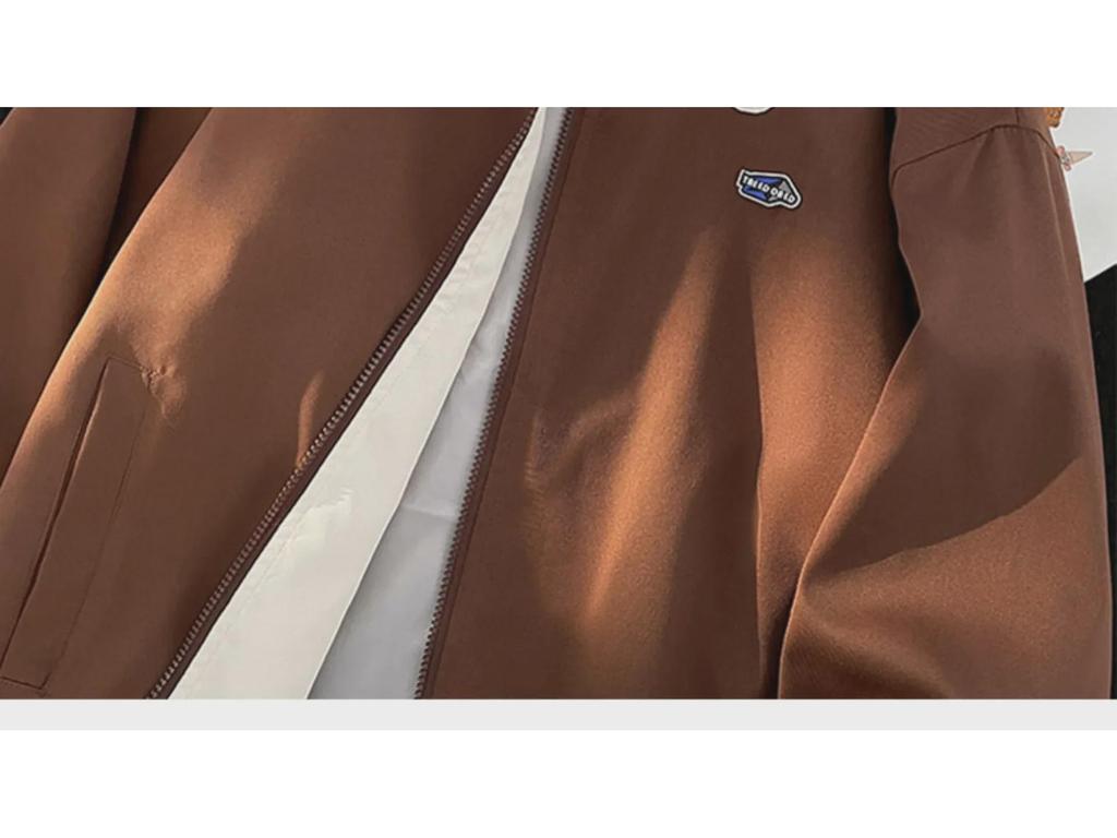 Unisex Aprikosenfarbene Vintage Workwear Jacke für Frühling/Herbst