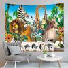 Cartoon Farm Animals Tapestry Cute Cow Turkey Tapestry Gifts for Kids Girls Boys Bedroom Dorm Wall Hanging Decor Tapestries