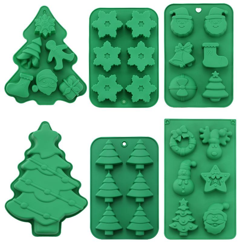 Christmas Mold Silicone Mold Christmas Tree Gingerbread Man Snowflake Christmas Mold Cookie Candy Mold