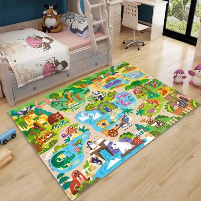 Cartoon Zoo Animals Baby Creeping Mat Rugs for Kid Room Decor Child Area Floor Mat Anti-skid Carpet for Bedroom Soft Mat Gifts