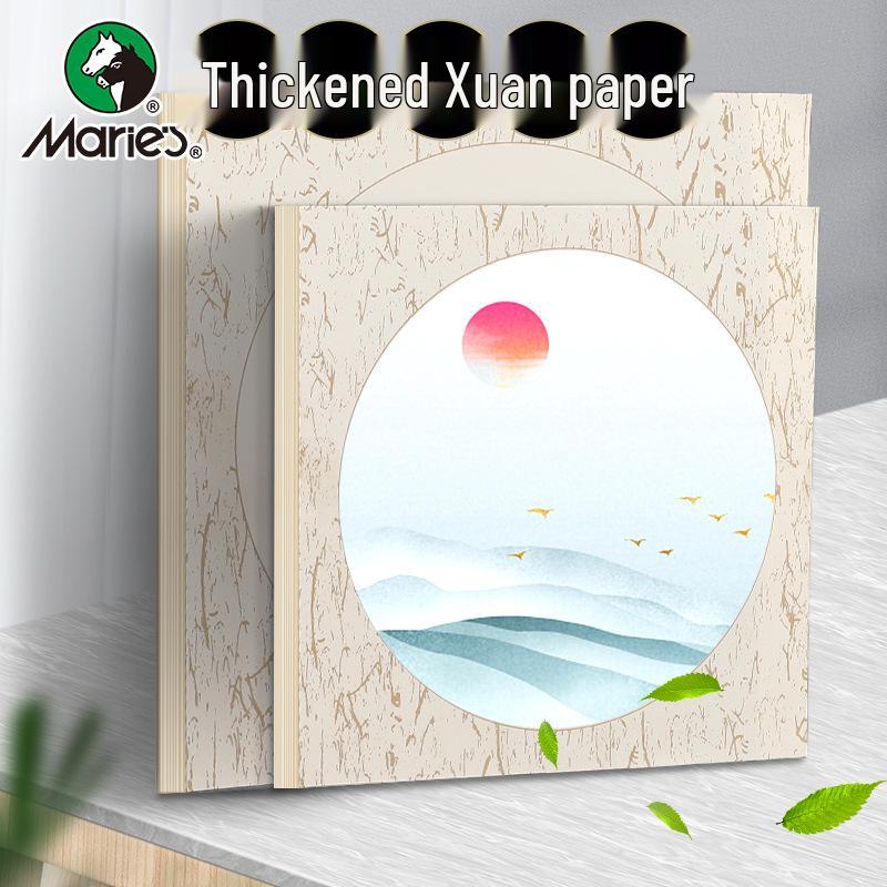 Mali 230g Glossy Round Chinese Painting & Calligraphy Paper, Semi-Raw Thickened Hemp Xuan for Gongbi & Calligraphy