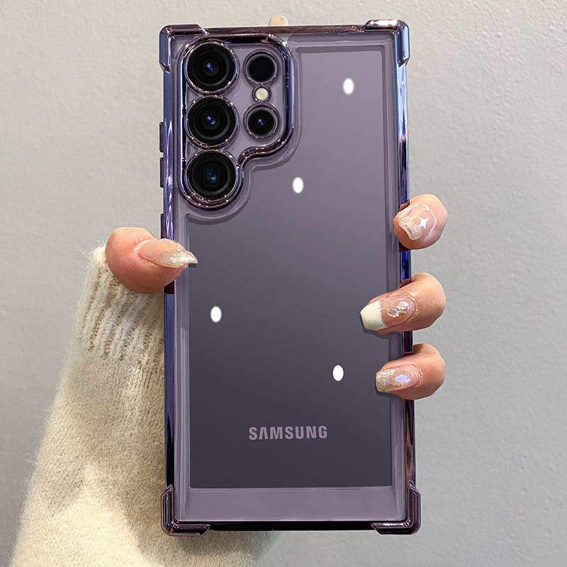 מארז שקוף יוקרתי עמיד בפני זעזועים עבור Samsung Galaxy S24 S23 FE S22 S21 S20 Plus Note10 20 Ultra כיסוי שריון קשיח