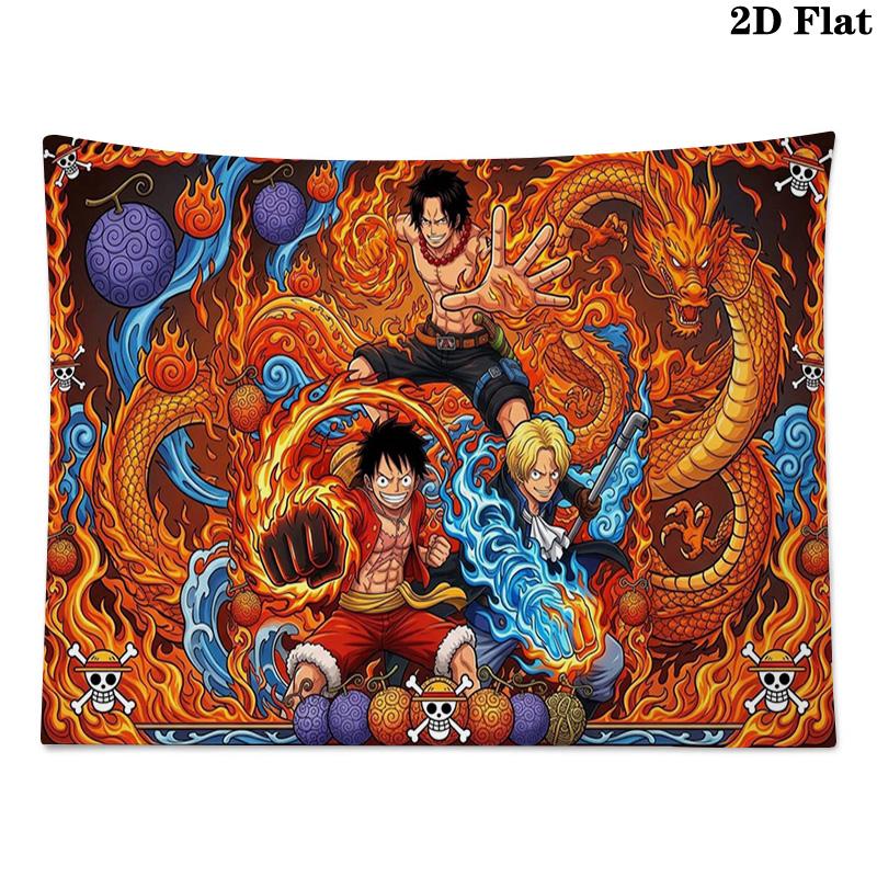 Anime One-Piece Wall Tapestry Aesthetic Wall Hanging Printed Fabric Blanket Decorative Tapestries for Bedroom Living Room Home Decor