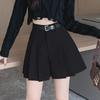 Women's High-Waist Corduroy Pleated Shorts - 2024 Spring Collection, Slimming Wide-Leg Casual Booty Shorts for Petite.