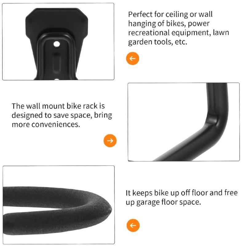 Bike Wall Mount Iron Rack Bicycle Wall Stand Hook Bicycle Garage Holder Bicycle Display Storage Hanger Kit Bike Accessorie