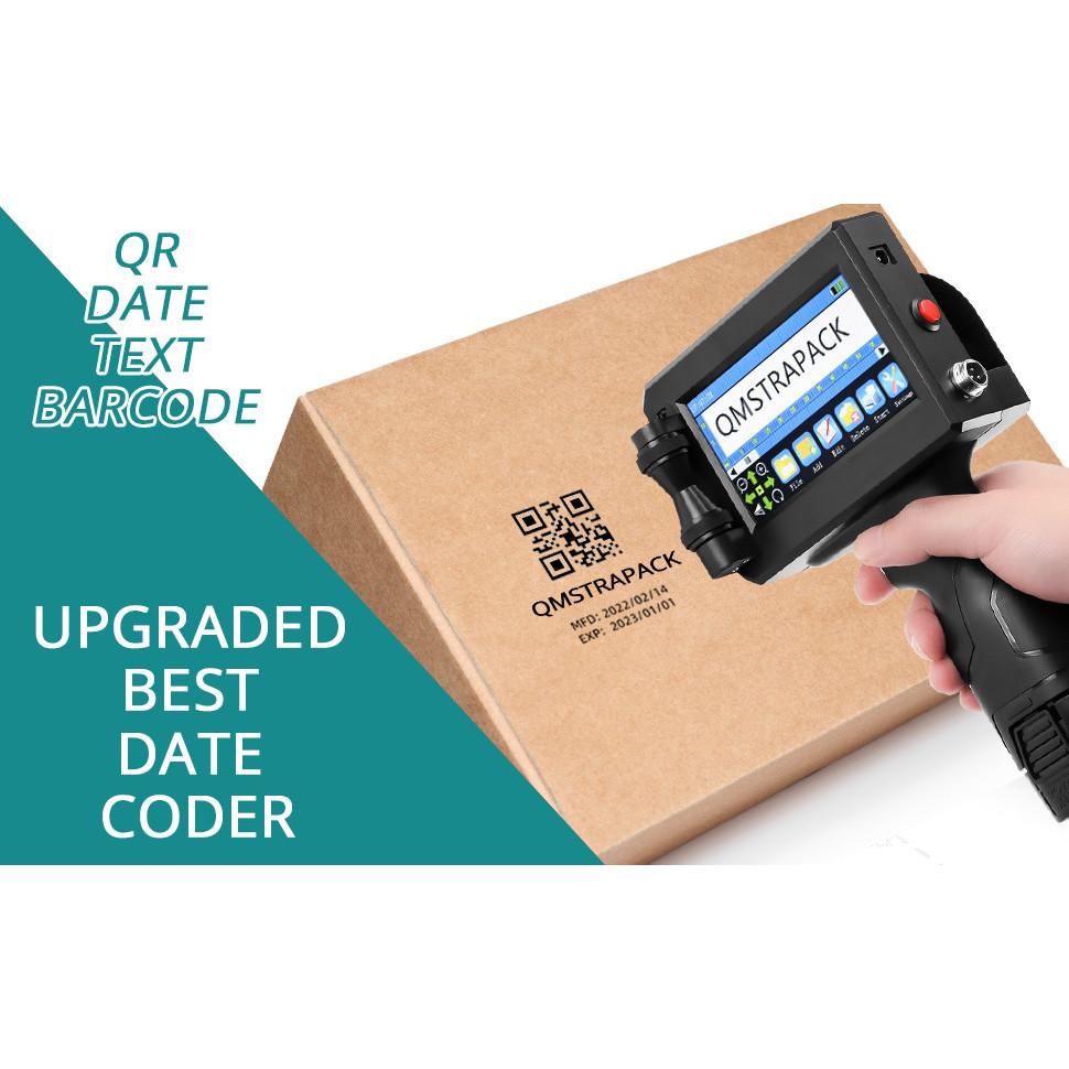 Handheld Inkjet Printer 12.7mm with Fast-Drying Ink for Text QR Barcode Batch Number Logo Date Label Printer