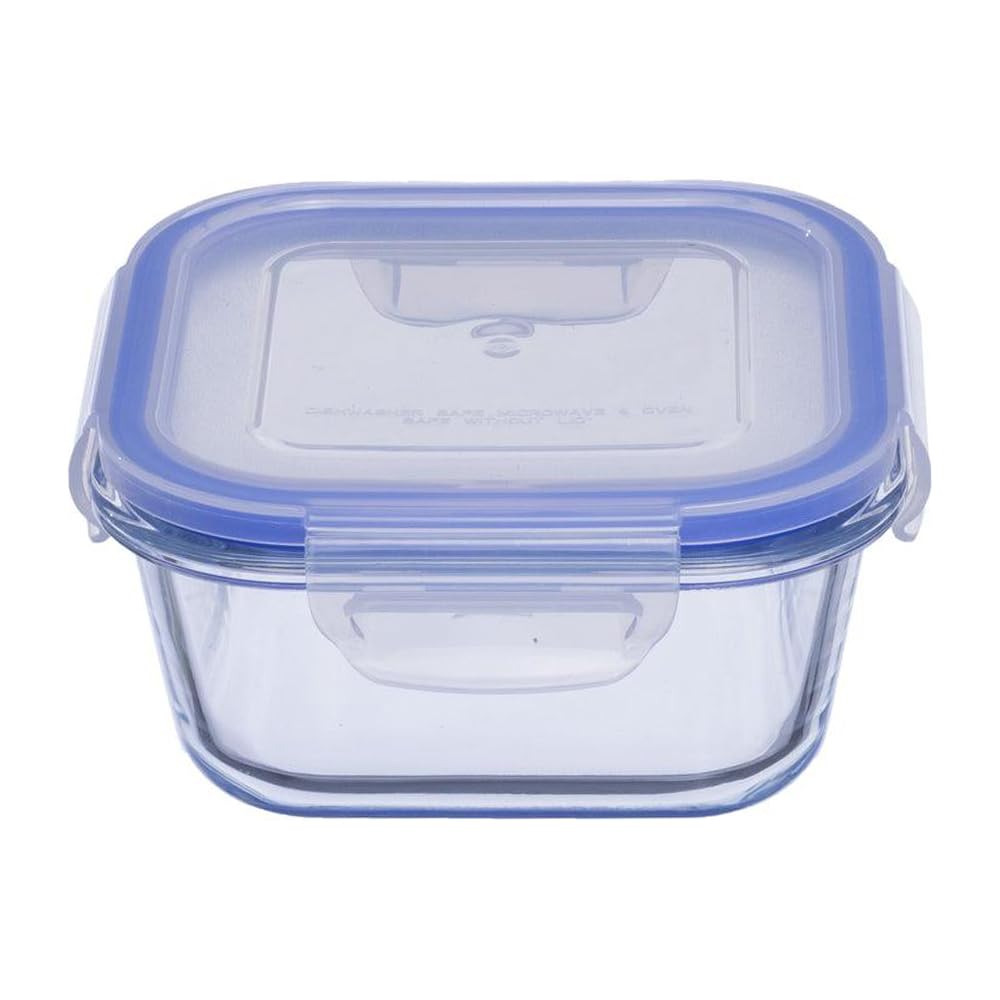 RSINC Lock N Store 300ML Borosilicate Glass Container | Leakproof & Food Safe | Microwave, Oven & Dishwasher Compatible |  PC 1 | O Glass storage