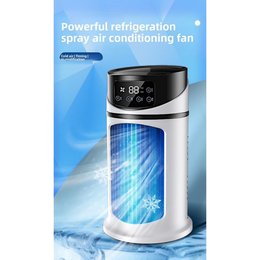 3-In-1 Multifunctional Portable Air Conditioner, Humidifier, Atmosphere Light Fan | USB Cooler with 16.91-Ounce Water Tank,9-Speed Settings