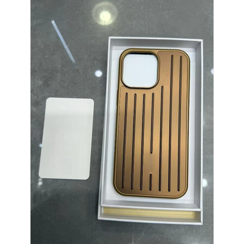 

3D Гофрована Смуга Для Багажу RIMOWA Business Чохол Для IPhone 17 Pro Max 16 15 14 13 Оригінальна Подарункова Коробка Алюмінієвий Сплав Піднятий Захист Камери iPhone 16 слонова кістка