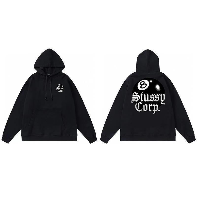 Stussy Mens Hooded Sweatshirt Casual Loose Fit Streetwear Printed Pullover