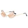 Popular Butterfly Frameless Diamond Sunglasses Women's Fashion Personality Gradual Change Color Sunglasses European and American Style Decoration