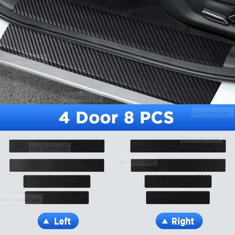For Changan UNI-K 2024 2025 Auto Tailgate Guard Door Sill Pedal Carbon Fibre Texture Accessories Leather PU Car Sticker Trim