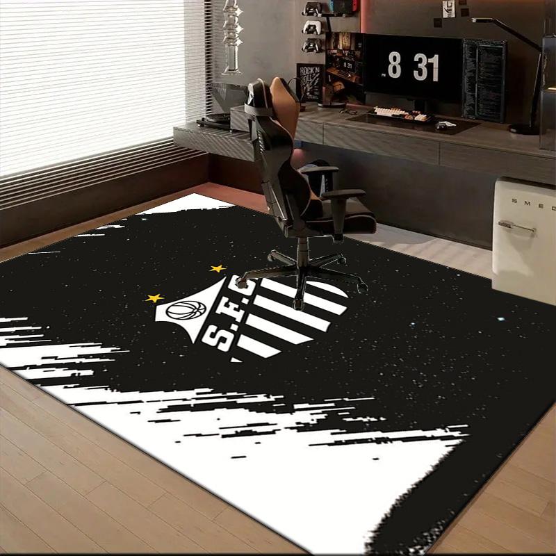 Powerful Football Crest Design Printed Office Carpet Chair Cushion Entryway Rug, Rugs for Living Room, Bedroom Christmas gifts