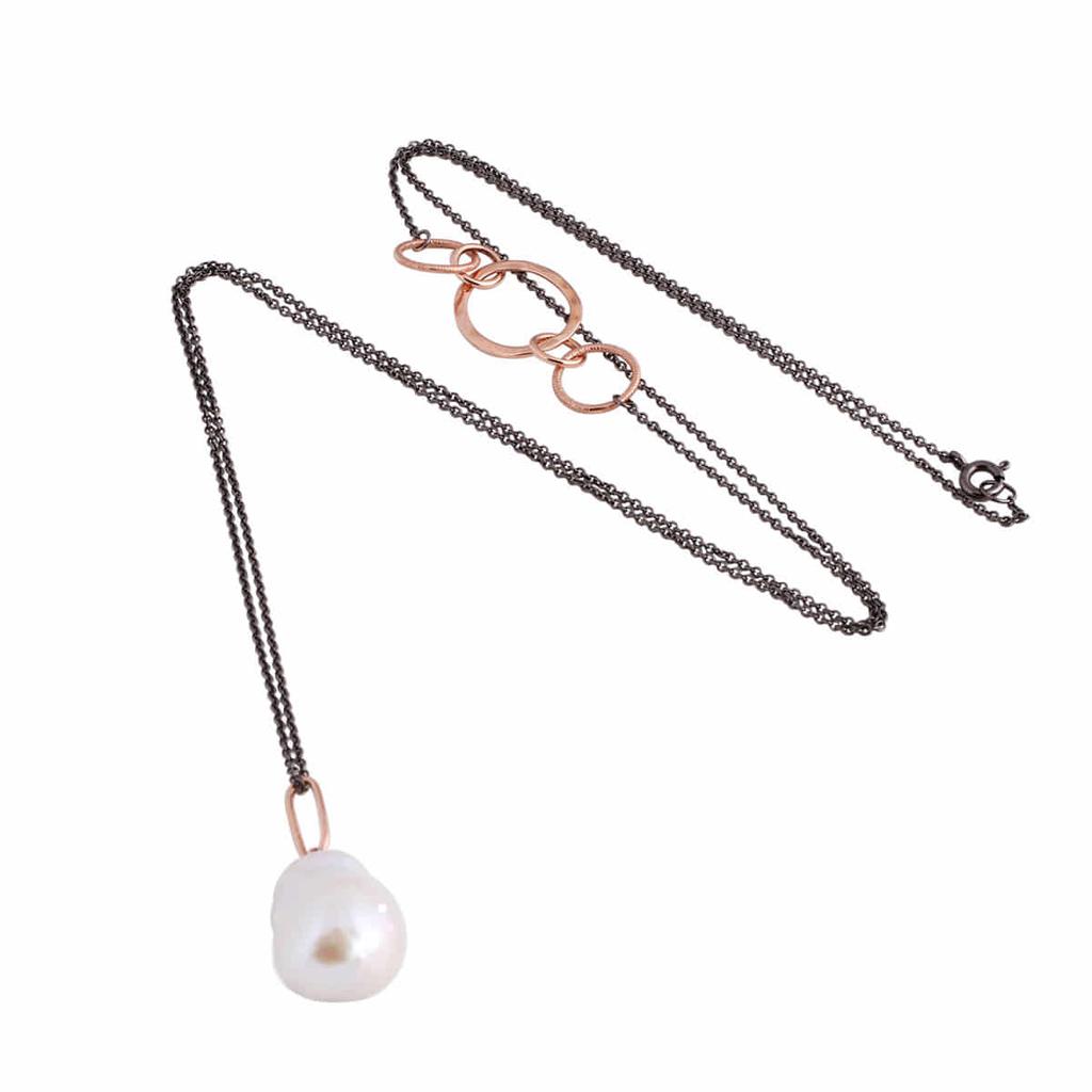 Mezmic [Fairy Collection] 14K Gold Freshwater Pearl Long Necklace