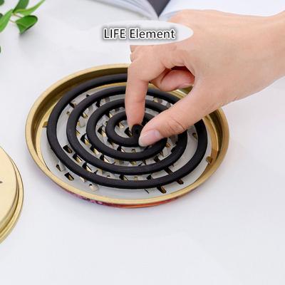 Portable Stainless Steel Mosquito Spiral Holder Box with Lid Fireproof Mosquito Repellent Tray Round Mosquito Coil Burner