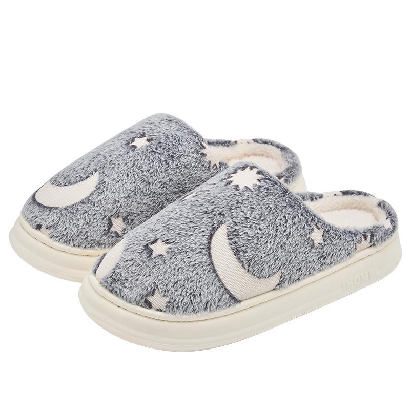 Star cotton slippers autumn and winter indoor home thick bottom non-slip velvet warm cotton mop