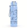 1PC Multi Cat Yoga Sketch Collage 750ml Color Plastic Sports Water Bottle Leakproof Flip Straw Lid Suitable for Sports Office Home Use