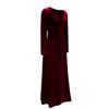 Herbst/Winter Samt Langkleid Rundhalsausschnitt Langarm Große Präsentation Elegantes Samtkleid