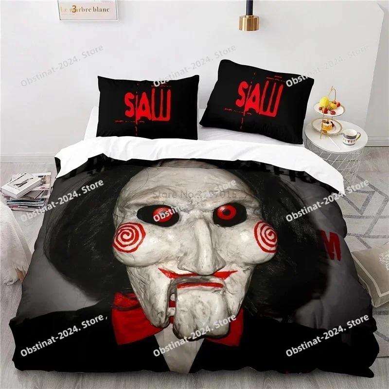 Top Horror Saw Movie Bedding Set Printed single Comforter Quilt Bed Cover Duvet Cover Pillow Case 3 Pieces Sets Kids Adult Size