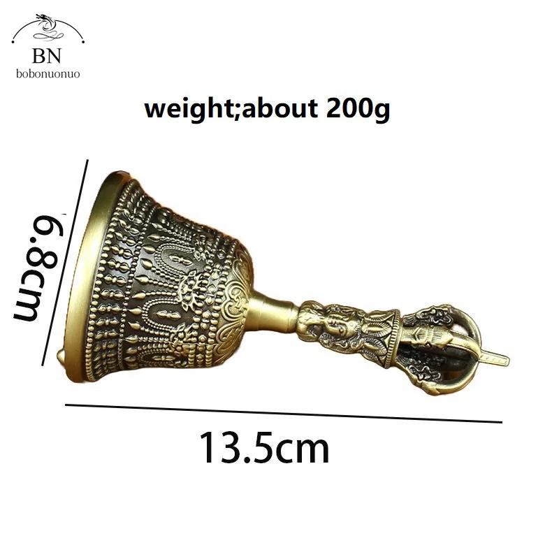 

Nepal Brass Tibetan Bell Handmade Vajra Bell and Pestle Set Buddhist Tibetan Chimes Meditation Tool Sound Healing Instruments