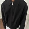 Premium Rauch Lila Kurze Jacke Herren Cleanfit Jacke Revers Unifarben Dreidimensionale Schnittführung Retro Trendig