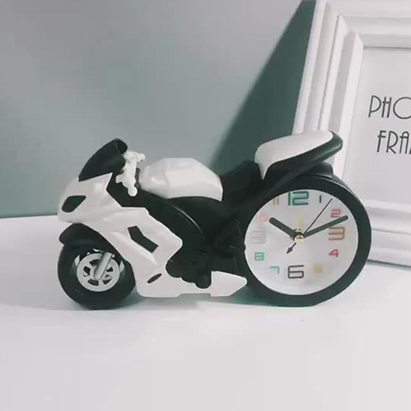 Kreativní motocyklový budík Přenosný stolní budík pro děti Přátelé Dárek Noční budík Stolní dekorace