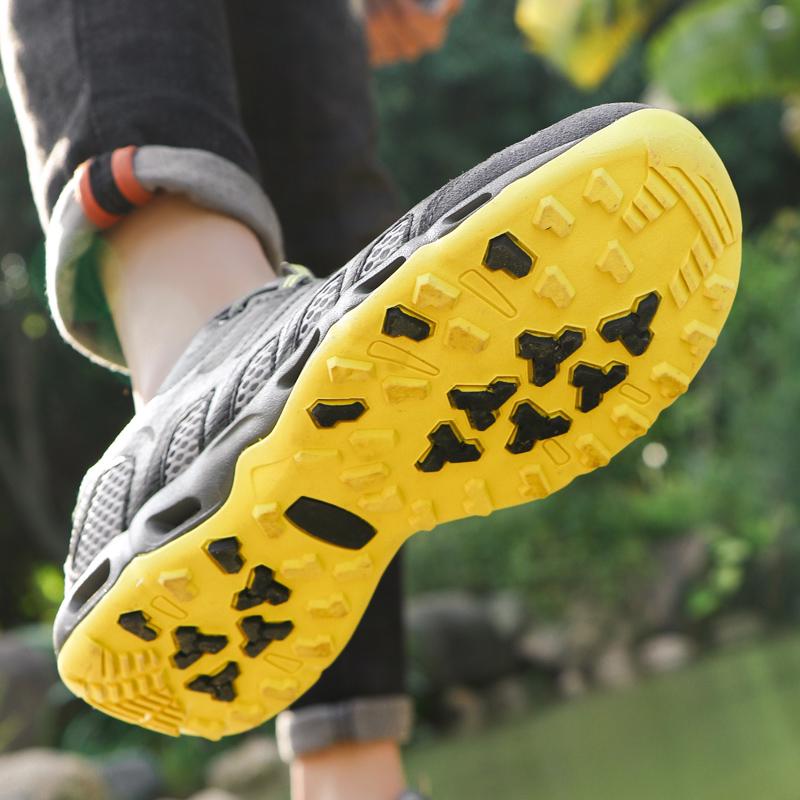 Leather Men Casual Shoes Male Summer Shoes Mesh Breathable Men Sneakers Rubber Sole Men'S Hiking Shoes Outdoor  De