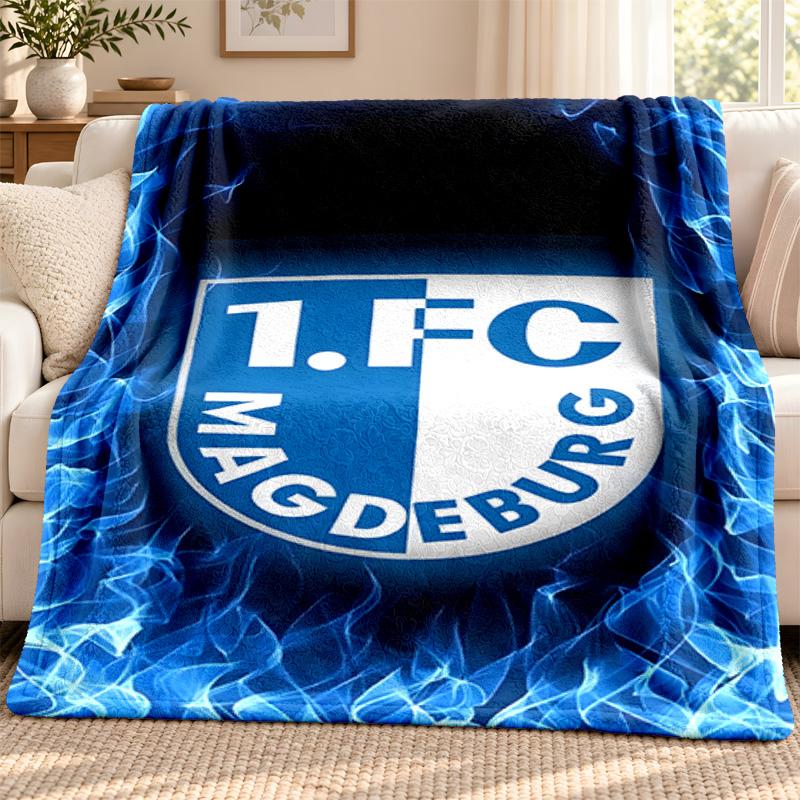 1.FC Magdeburg blanket Flannel Blanket Soft Cozy Plush Throw for Sofa Bed Lightweight Home Decoration Outdoor camping