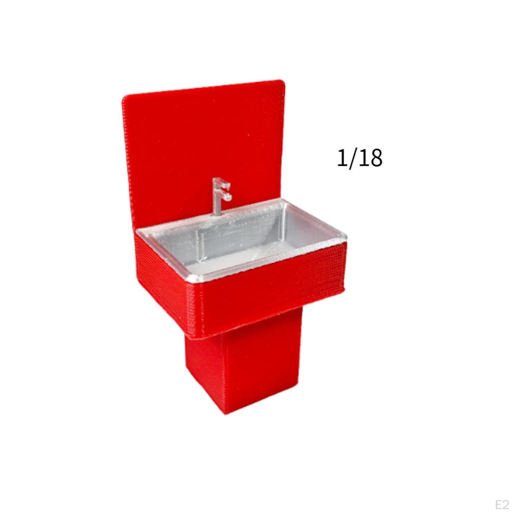 1/18 Sink Washbasin Model Landscaping Decor Diorama Accessories Sturdy Workshop Repair Scene