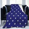 Coperta in Flanella a Stelle Blu e Bianche Coperta per Aria Condizionata per Tutte le Stagioni Divano Salotto Misura King Queen