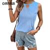 Women's Vest Lock Hole Neck Sleeveless Summer Business Casual Basic Top