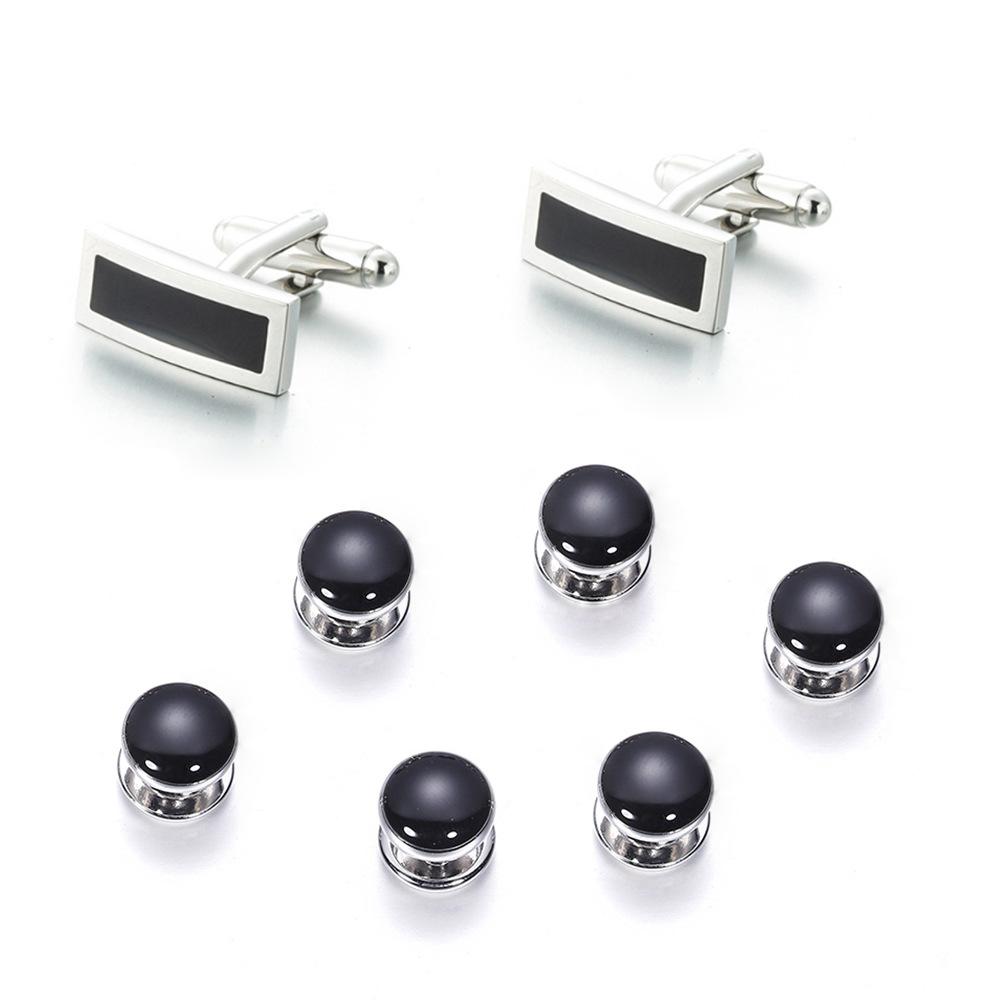 Simple new rectangular buttons, foreign trade cross-border French shirt cuffs, men's cufflinks cufflinks